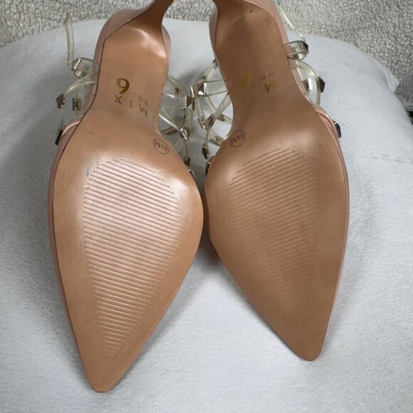 Title: Mix No. 6 Light Pink/Beige Studded Patent Pumps – Size 6.5 - Picture 4 of 9
